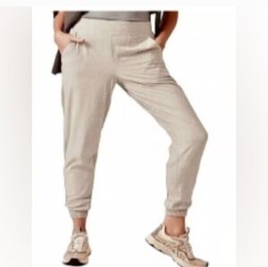 Athleta Brooklyn  Textured Jogger Pants Womens Beige Size 4